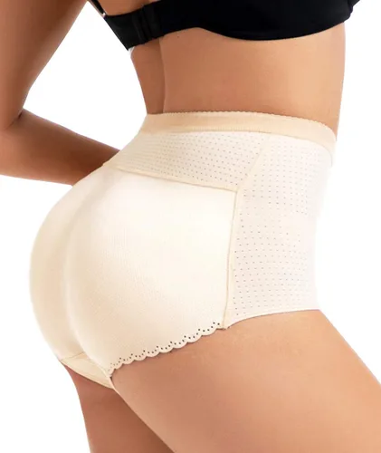 Vista 9 de NINGMI Bragas de control acolchadas con levantamiento de glúteos para mujer, ropa interior para mejorar la cadera 1-negro9306