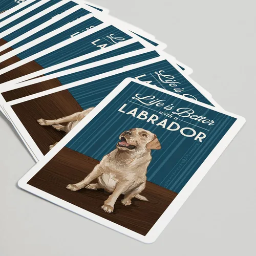 Vista 5 de Lantern Press Yellow Lab, Life is Better (52 cartas de juego, baraja de cartas de tamaño póquer con comodines)