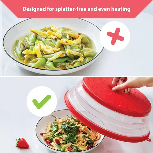 Vista 2 de Gadgetime USA Cubierta plegable para microondas, ventilada, perfecta para usar como cuenco de lavado de alimentos, contenedor de frutas y más