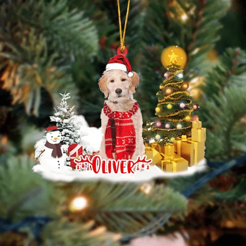 Vista 11 de NAZENTI Adorno personalizado de gato abisinio con árbol de pino, adorno de Navidad personalizado para perros amantes de las mascotas, colgante