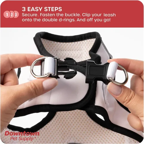 Vista 217 de Downtown Pet Supply Arnés para perro Step-in – Sin tirones, malla acolchada ajustable con ribete reflectante, correa de hebilla segura – Arnés