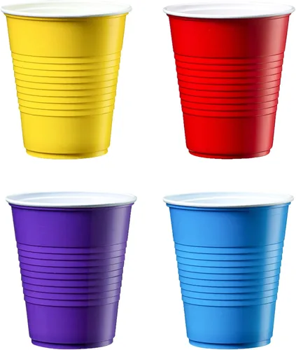 Vista 2 de GUSTO Vasos de plástico desechables para fiestas, 12 onzas, 240 unidades, varios colores, para fiestas, eventos y uso diario, paquete muy cómodo