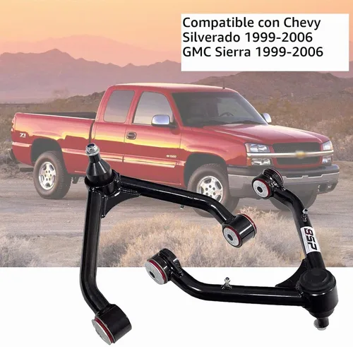 Vista 4 de Brazos de control superiores delanteros, kit de rótula tubular de elevación de 2-4 pulgadas compatible con Silverado 1500 Sierra 4WD 4X4 RWD