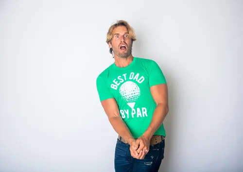 Vista 9 de Camisetas de golf divertidas para hombre, diseño gráfico Best Dad by Par