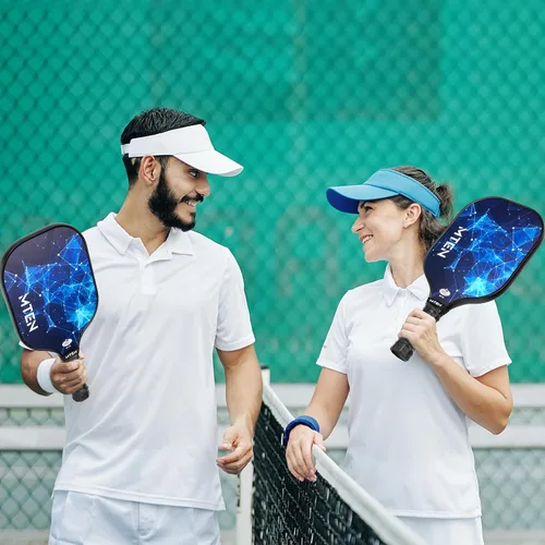 Vista 7 de MTEN Pickleball Paddles Set of 2/4/1, USAPA Approved Fiberglass Rackets azul*2