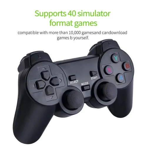 Vista 5 de SATIDI Wireless Retro Gaming Console, Plug and Play with 20000+ Built-in Classic Games, 4K HD HDMI Output for TV, Includes Dual 2.4G Wireless