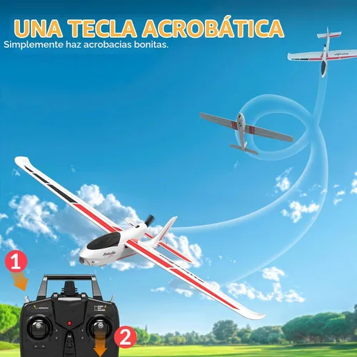 Vista 6 de VOLANTEXRC - Avión planeador RC 4CH, nueva versión de avión de control remoto con giroscopio de 6 ejes para principiantes, 3 modos de vuelo