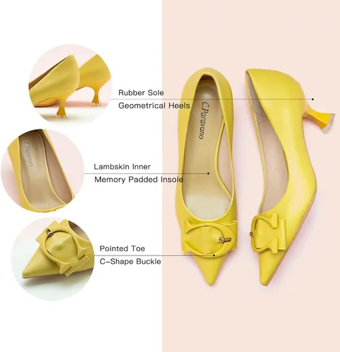 Vista 4 de C.Paravano Zapatos de tacón bajo para mujer Zapatos de tacón bajo para mujer Zapatos de tacón de diseñador para mujer Tacones de gatito