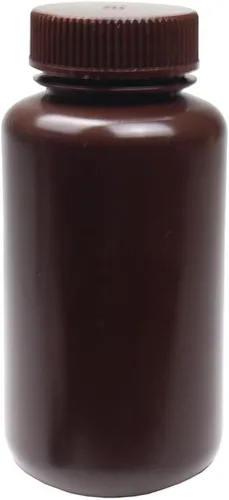 Vista 9 de United Scientific® - Recipientes de muestra con tapas - Botella de reactivo de boca ancha de HDPE ámbar - Contenedor químico - Botellas de plástico