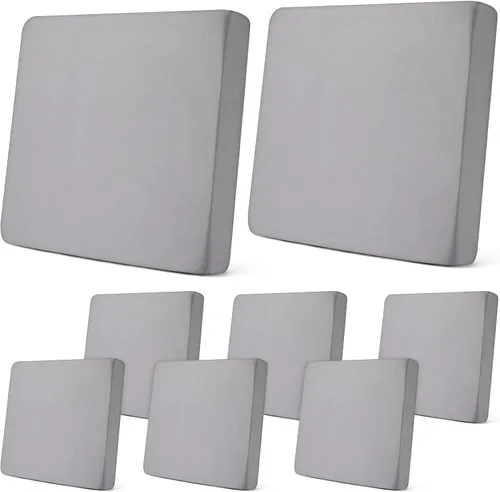 Vista 20 de Newwiee Funda de cojín, para cojín de asiento de sofá o sillón, 8 unidades, elástica, para sofá, muebles de patio y exteriores, de repuesto, suave