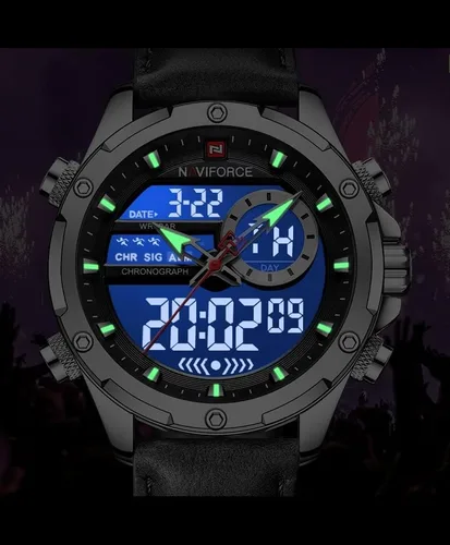 Vista 5 de AIMES Watches for Men Military Digital Sport Stylish Casual Analog Quartz Waterproof Watch Multifunction Leather Business Dress Wristwatch for Men