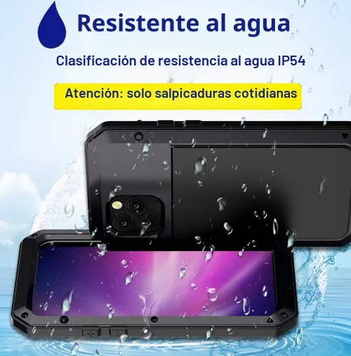 Vista 3 de Funda protectora de cuerpo completo para iPhone 11 Por, resistente a los golpes, funda de metal de aleación de aluminio con protector de pantalla