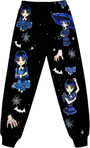 Vista 3 de Camisa de disfraz de película de dibujos animados para niñas, camiseta negra, pantalón de dibujos animados, 2 piezas, manga larga, regalo de Navidad