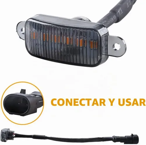 Vista 3 de 4 LED 12W Luces de Advertencia de Parrilla Delantera de Coche Ámbar, Luces de Marcha Diurna Ámbar DRL, Lámpara de Cubierta de Parachoques Delantero