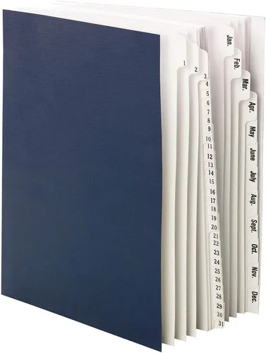 Vista 12 de SMEAD Clasificador de archivos alfabético expandible, color azul oscuro, tamaño carta, 20 divisores, pestañas laminadas, paquete de 5
