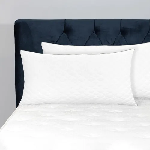 Vista 3 de Elegant Comfort Juego de 2 almohadas de cama de calidad hotelera – Acolchado de plumón de ganso alternativo de densidad media firme – Almohadas