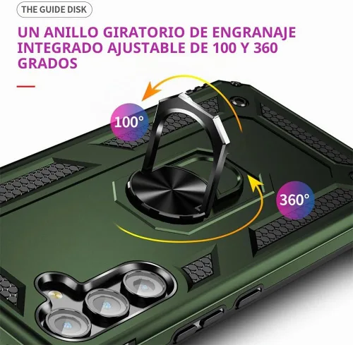 Vista 5 de Funda para Samsung A54 5G, Galaxy A54 5G con protector de pantalla HD, [grado militar de 16 pies a prueba de caídas], anillo protector a prueba