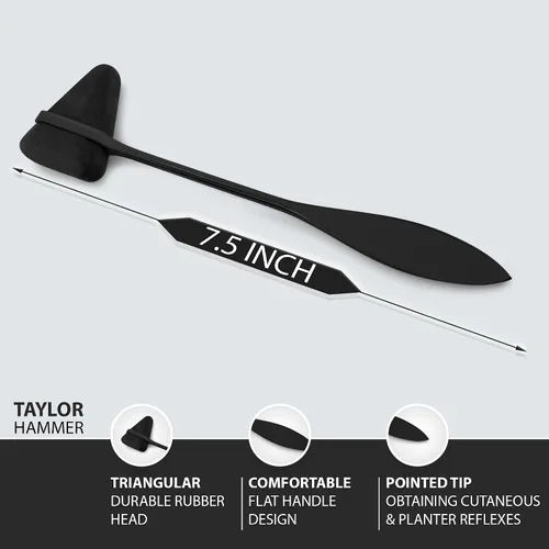 Vista 3 de SURGICAL ONLINE Tactical Black - Juego de 4 piezas Reflex Taylor Hammer Mallet Tuning Fork c 128 512 Hz Tijeras vendaje 5.5