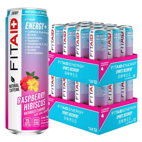 Vista 15 de Bebida FITAID ENERGY, 0.007 onzas de cafeína natural, keto, piña y mora, omega-3, 15 calorías, paleo, vegana y sin gluten, sin edulcorantes