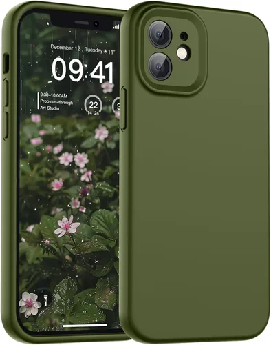 Vista 134 de SUPFINE - Funda diseñada para iPhone 12, silicona líquida premium con [forro de microfibra suave antiarañazos][protección de cámara mejorada], funda