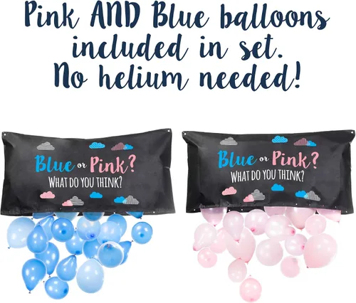 Vista 2 de Pop Fizz Designs Bolsa de globo para revelación de género ¿Azul o rosa?