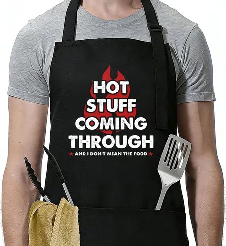 Vista 10 de Funny Apron for Men Women,Humorous Kitchen Apron- Grilling Cooking BBQ Accessories, Gift for Dad Husband
