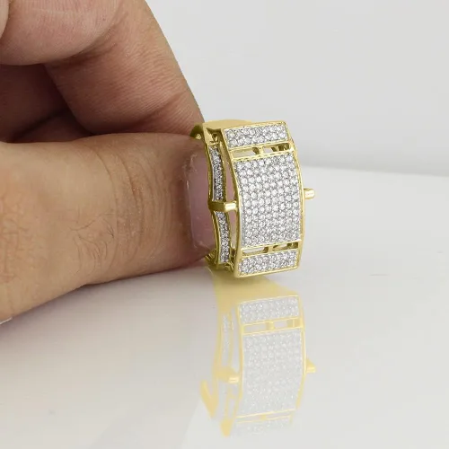 Vista 3 de Pretty Jewels - Anillo de boda de 0.89 quilates (ctw) de corte redondo blanco natural para hombre, joyería de aniversario, regalo para el día
