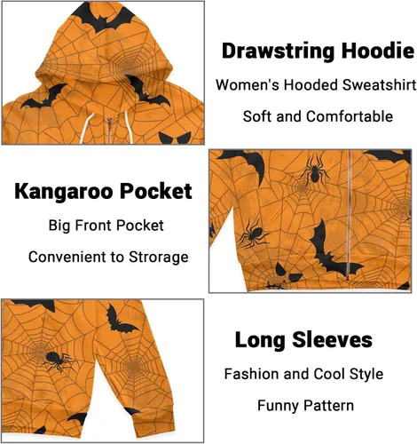 Vista 4 de Sudaderas con capucha y cremallera frontal para mujer, con estampado a cuadros, chaquetas de otoño de manga larga, ropa casual con cordón