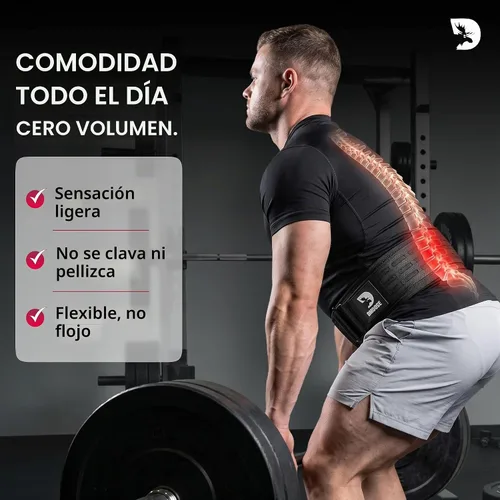 Vista 6 de DMoose Fitness Cinturón de levantamiento de pesas con bloqueo automático para hombres y mujeres, cinturón de nailon de 4 pulgadas para sentadillas