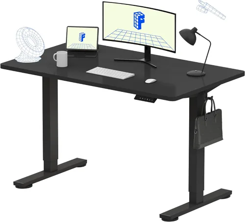 Vista 25 de FLEXISPOT Escritorio de Pie de Altura Ajustable Eléctrico, Marco de Escritorio de Pie de Acero Resistente con Controlador de Memoria