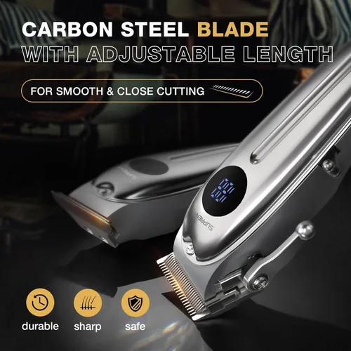 Vista 3 de SUPRENT Cortadora de pelo recargable profesional para hombres, kit de corte de pelo inalámbrico con pantalla LED