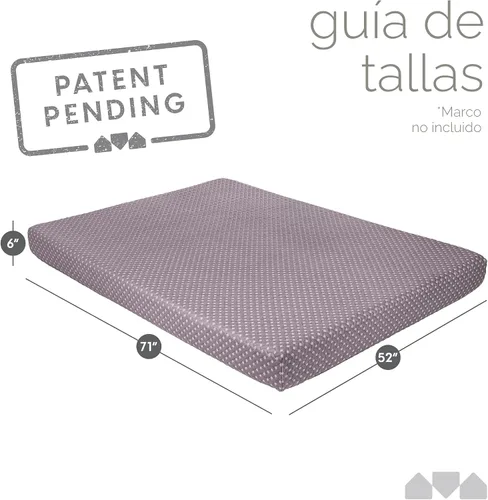 Vista 3 de Colchón de Futón de Espuma Viscoelástica Milliard – Tamaño Completo (Marco No Incluido) (Gris)