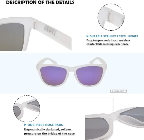 Vista 2 de EPHIU Polarized Sports Sunglasses for Men Women Mirror Lens Sun Glasses No Slip No Bounce for Running Driving 100 UV Protection