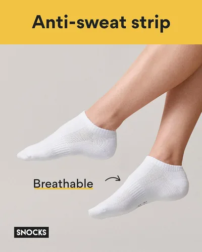 Vista 2 de Snocks S-XL - 6 pares de calcetines tobilleros para mujeres y hombres - Calcetines tobilleros transpirables para mujer y calcetines de tobillo