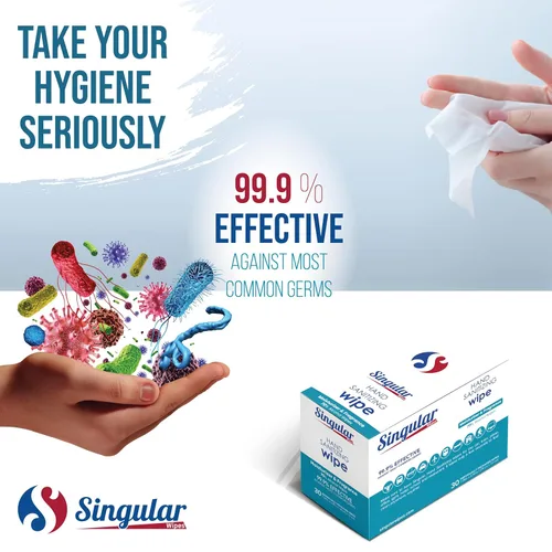 Vista 3 de Singular Wipes - Toallitas desinfectantes para manos, tamaño de viaje, 24 unidades envueltas individualmente, aroma cítrico fresco, hidratante