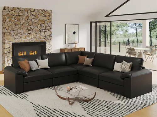 Vista 108 de EASE MOOSE Sofá modular seccional, sofá en forma de U para sala de estar Beige