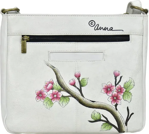 Vista 2 de Anna by Anuschka Hand Painted Womens Genuine Leather Medium Crossbody Handbag