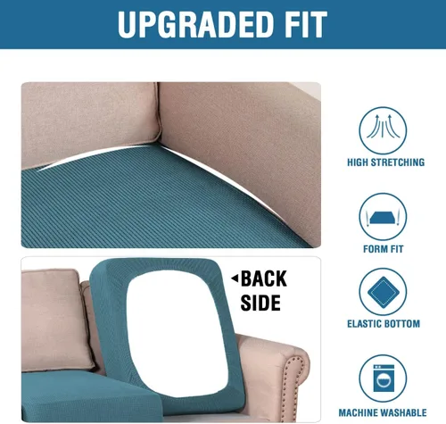 Vista 605 de H.VERSAILTEX Fundas de Cojín de Asiento Individuales Super Elásticas Fundas de Sofá Fundas de Cojín de Sofá Fundas Deslizables Juegos Tela de Sarga