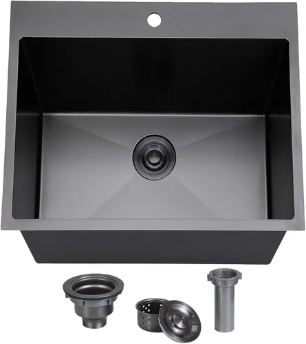 Vista 10 de SHACO Fregadero de barra de 15 x 15 pulgadas, fregadero de cocina pequeño de acero inoxidable de 15 pulgadas, fregadero de cocina pequeño de un solo