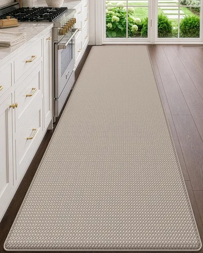 Vista 24 de DEXI Alfombrillas de Cocina Acolchadas Anti Fatiga, 17x59, Alfombra de Pasillo para Estar de Pie Impermeable, Espuma Viscoelástica Cómoda Acolchada
