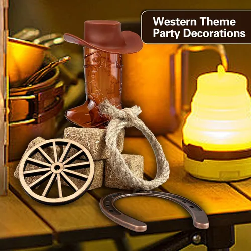 Vista 4 de Western Centerpieces Western Party Decorations for Craft Birthdays Weddings and Cowboy parties