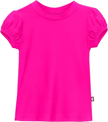 Vista 6 de City Threads Girls' Puff Short Sleeve Rashguard Swim Shirt negro
