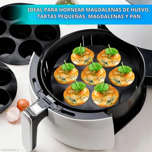 Vista 5 de LIBERHAUS Molde para magdalenas para freidora de aire, 7 tazas, 6.9