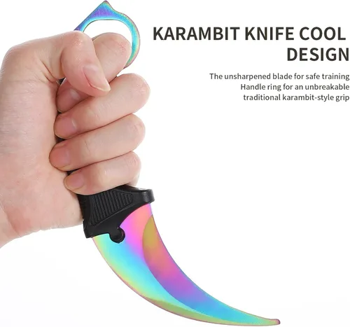 Vista 3 de TOPOINT - Cuchillo de entrenamiento Karambit sin vanguardia Karambit Cuchillo de entrenamiento de práctica sin herramienta de entrenamiento