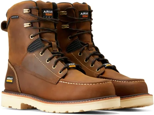Vista 6 de Ariat Bota de trabajo CT marrón envejecida impermeable de 8 pulgadas para hombre