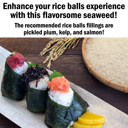 Vista 3 de Yakinori Japón Algas tostadas 20 hojas (2.1 oz/60 g) bolas de arroz nori ramen