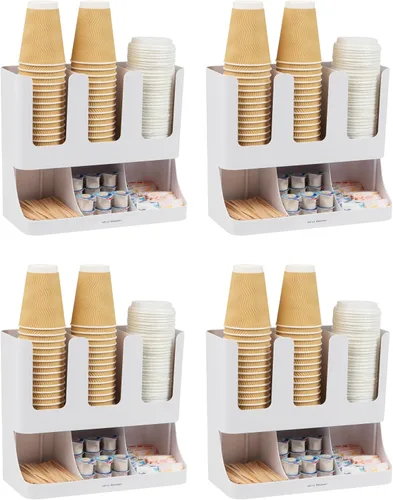 Vista 9 de Mind Reader "Flume" Organizador con 6 compartimientos para condimento y tazas, ninguno , Negro