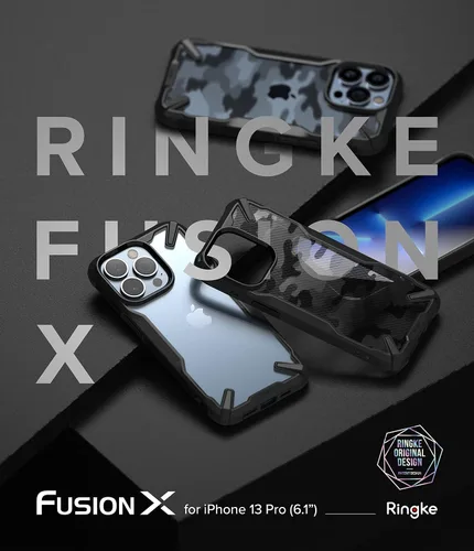 Vista 9 de Ringke Fusion-X - Funda compatible con iPhone 13 Pro, diseño de camuflaje, parte trasera dura, resistente, a prueba de golpes, avanzada funda