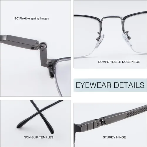 Vista 6 de YIMI Gafas de lectura multifocales fotocrómicas progresivas para computadora con bisagra de resorte Gafas de sol antirreflejo Lector UV de transición