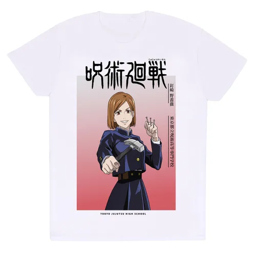 Vista 2 de Camiseta de Manga Corta Jujutsu Kaisen Nobara Ombre Blanco Unisex